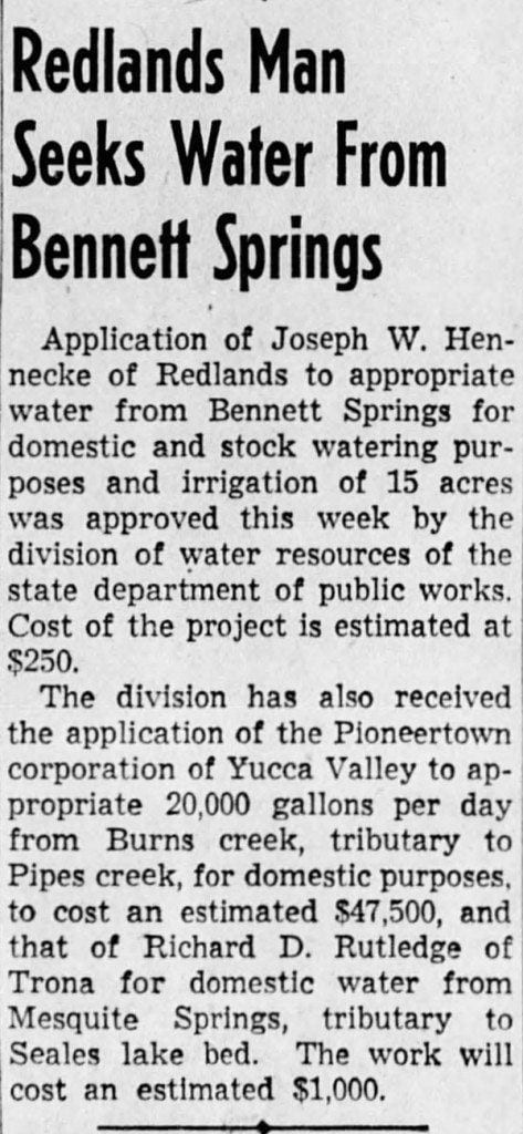 July 11, 1948 - Redlands man seeks water article clipping