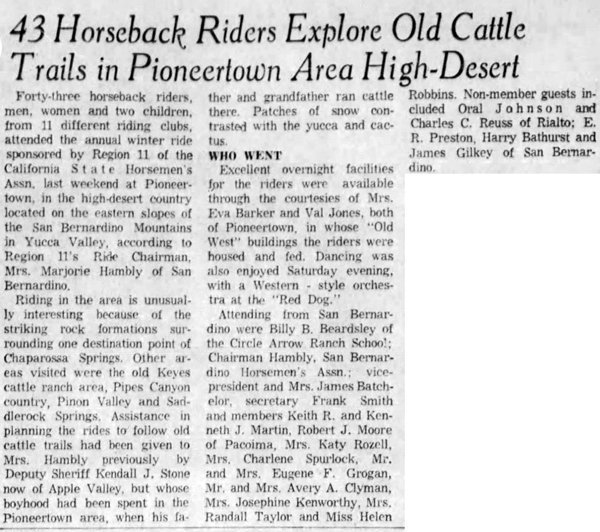 Jan. 31, 1960 - The San Bernardino County Sun article clipping