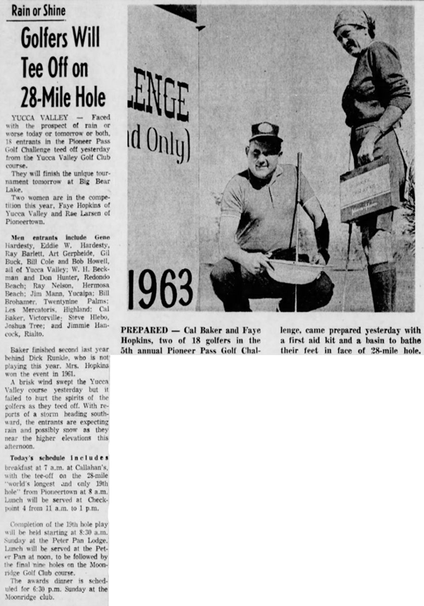 Oct. 12, 1963 - The San Bernardino County Sun article clipping