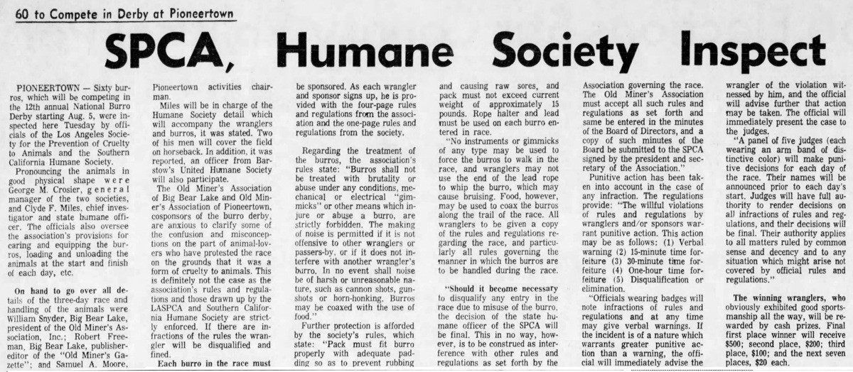 July 29, 1965 - The San Bernardino County Sun article clipping