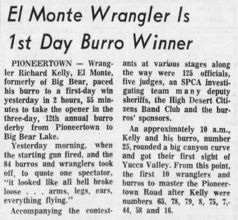Aug. 6, 1965 - The San Bernardino County Sun article clipping