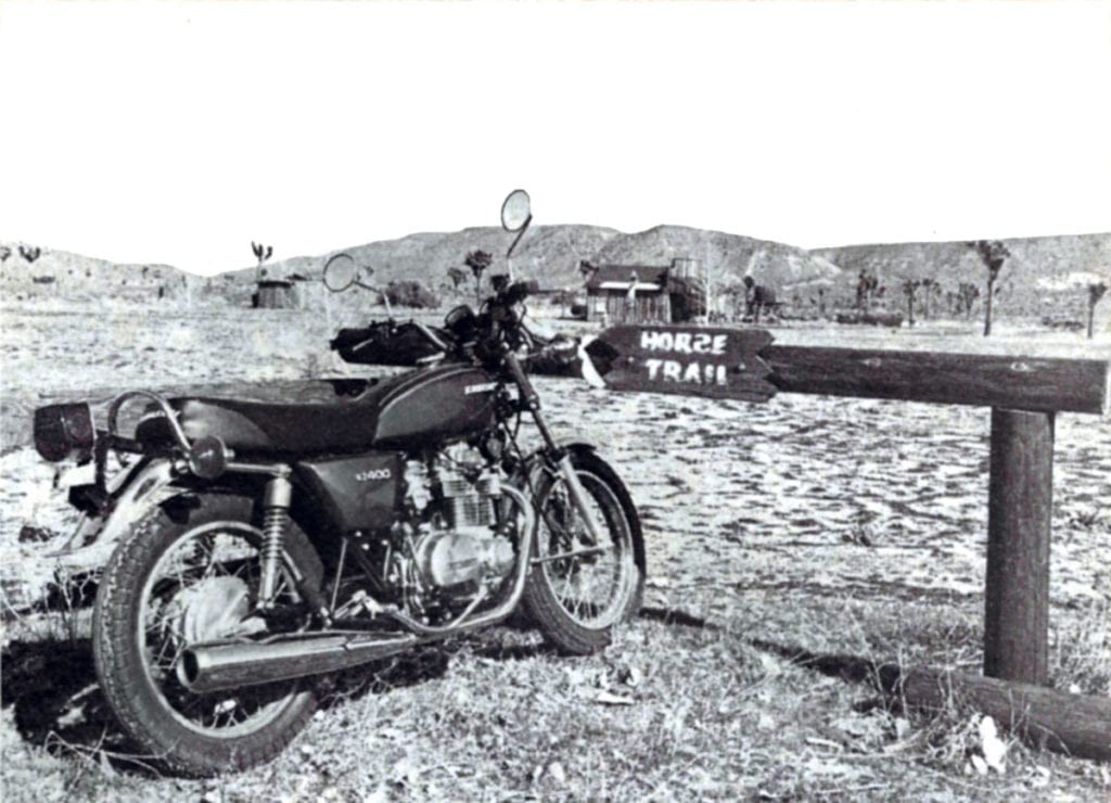 1977 motorcycle on Manestreet Pioneertown