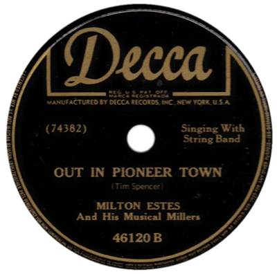 Out In Pioneer Town Decca record label