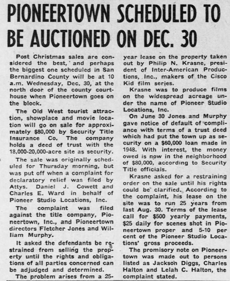 Dec. 19, 1953 - The San Bernardino County Sun article clipping