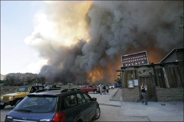Sawtooth Fire Burning Through Pioneetown
