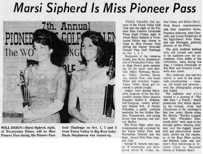 Miss Pioneer Pass article clipping